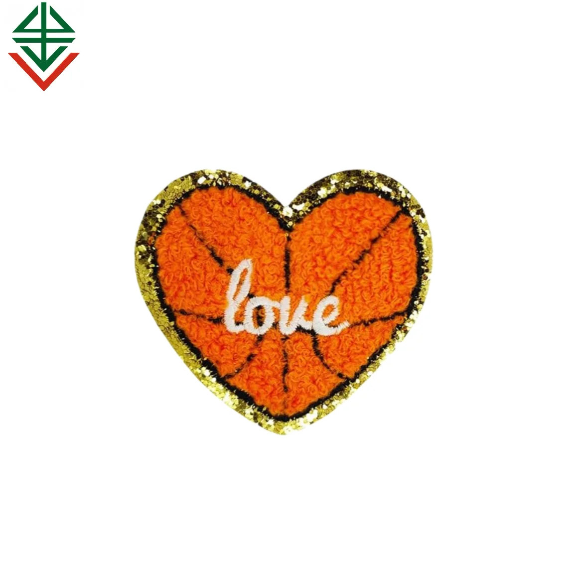 Basketball Entusiasts Iron On Chenille Embroidered Applique Patches with Gold Edges for Clothes