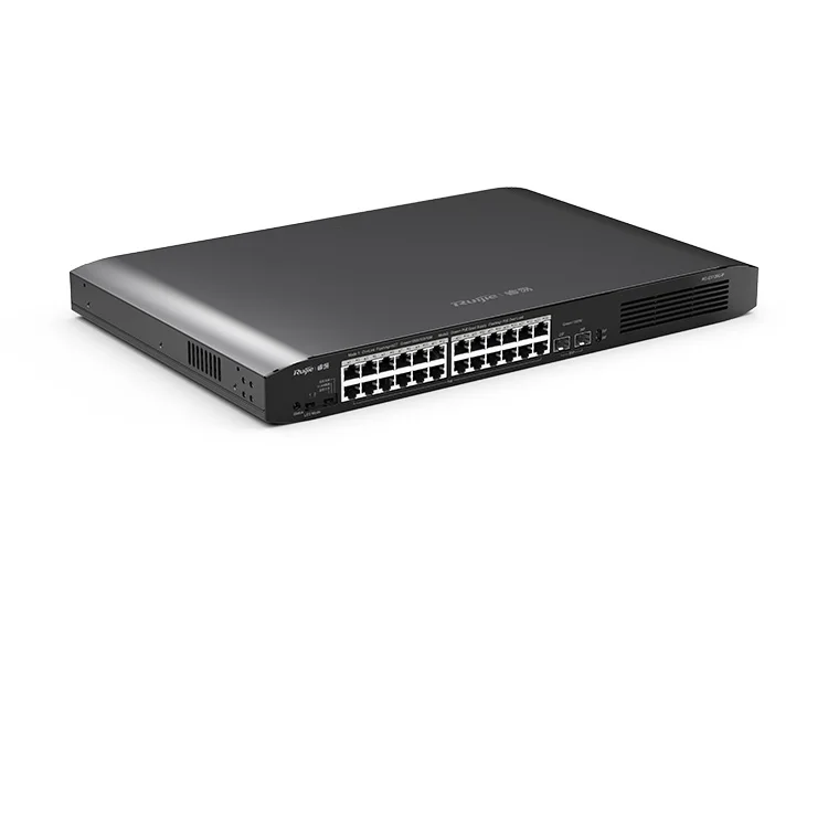 Gigabit Industrial  Ethernet Switch 12v with 24 PoE Ports and 2 Optical Ports