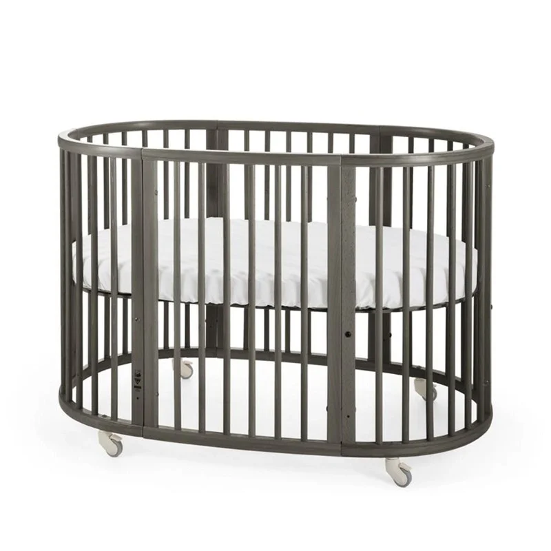 Multifunctional Wooden Baby Crib Modern White Baby Cot Bed Wood