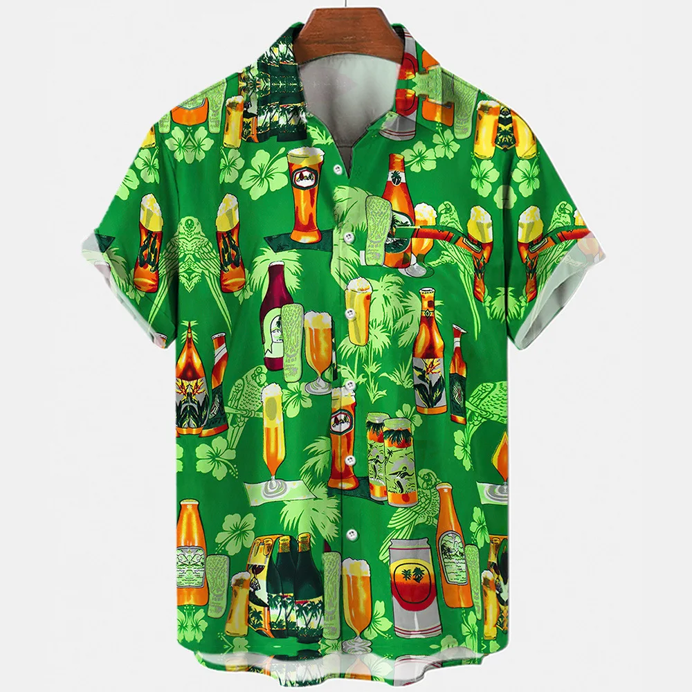 High Quality custom oem service short sleeve cotton comfort fit printed men hawaiian shirts