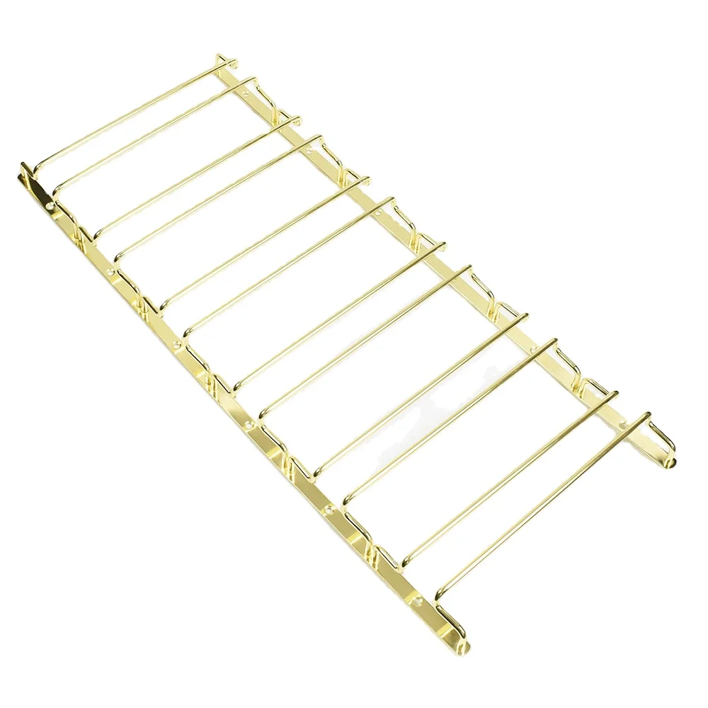 Metal 6 rows wine glasses holder racks gold color hold 12 glasses wine glass rack customized color