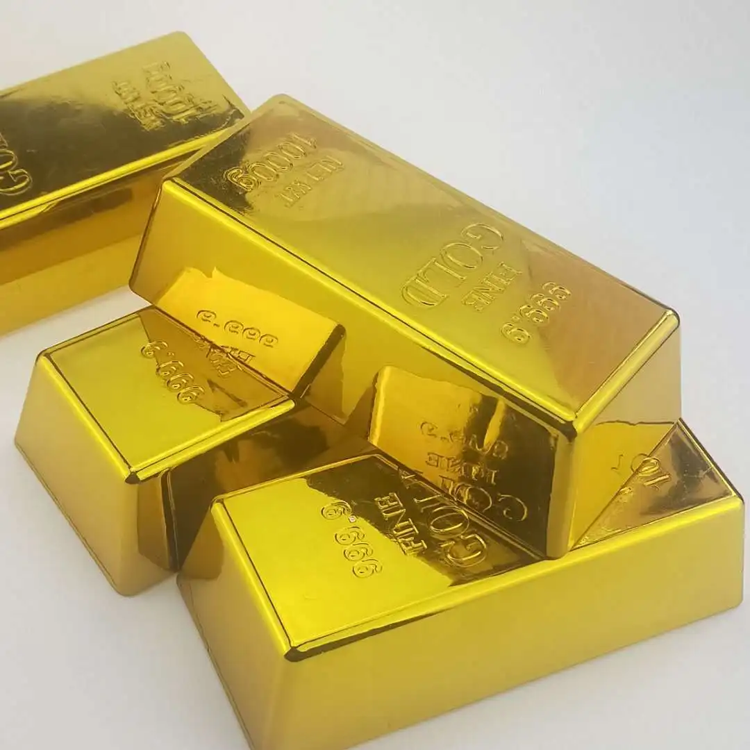 Plastic Gold Bar Novelty Gifts Artificial Gold Bar Money Prop for Fun & Entertainment