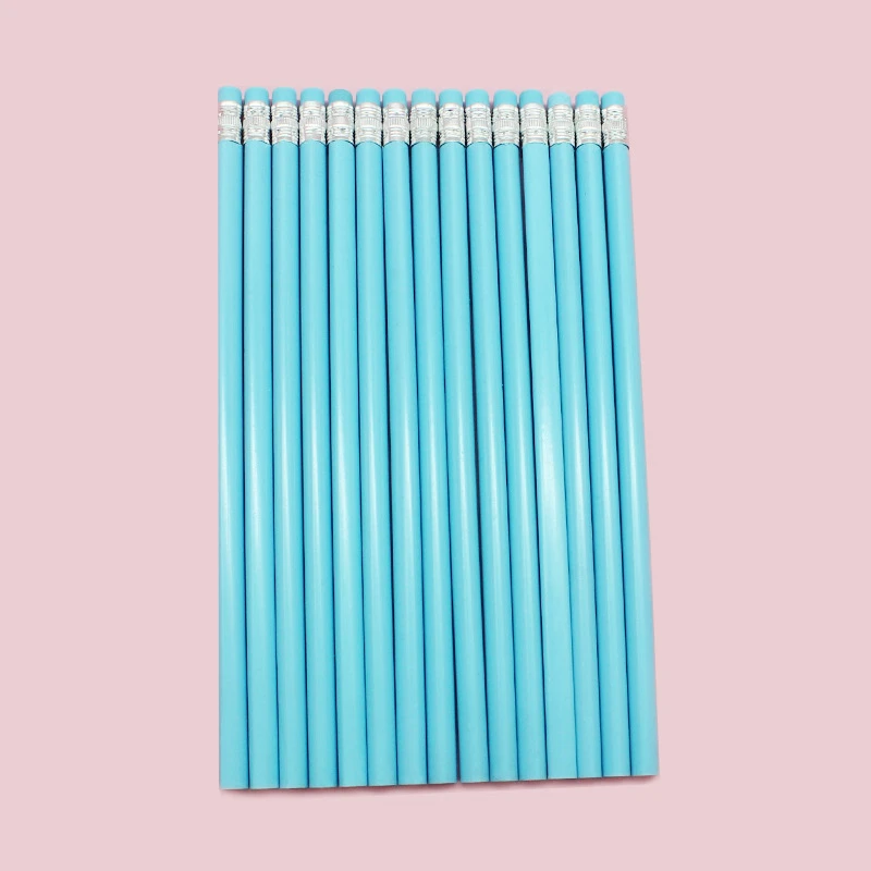 Pencil Wholesale Macaron Triangle rod Bright basswood with eraser head sketch drawing pen Learning stationery hb pencil