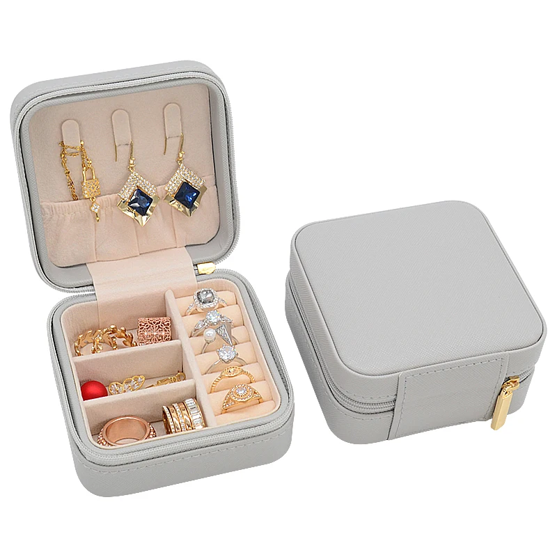 Wholesale Mini Travel Jewellery Case Portable Ring Earring Necklace Storage Organizer Custom Pu Leather Small Jewelry Box