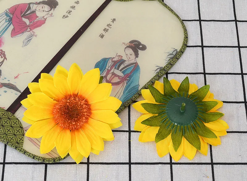 Yellow Single Flowers Large Plastic Sunflower Artificial For Home DecorNew