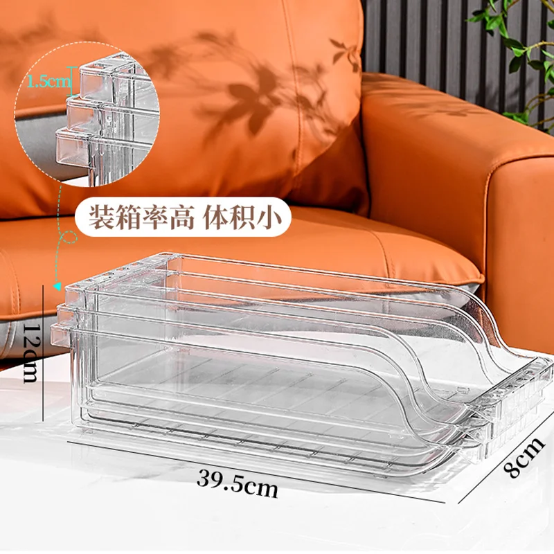 Retractable Beverage Storage Box Refrigerator Plastic Large Capacity Fruit Vegetable Food Storage Container Cans Storage Rack