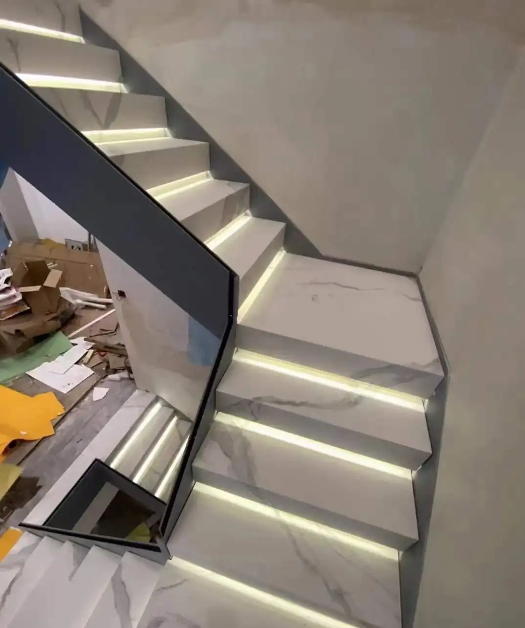 High Quality Modern Sintered Stone Marble Stair Case Steps Tread And Riser