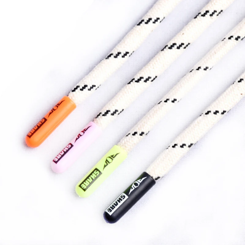 Custom printed black drawcord hoodie string flat drawstring 10mm width polyester cord with metal tips