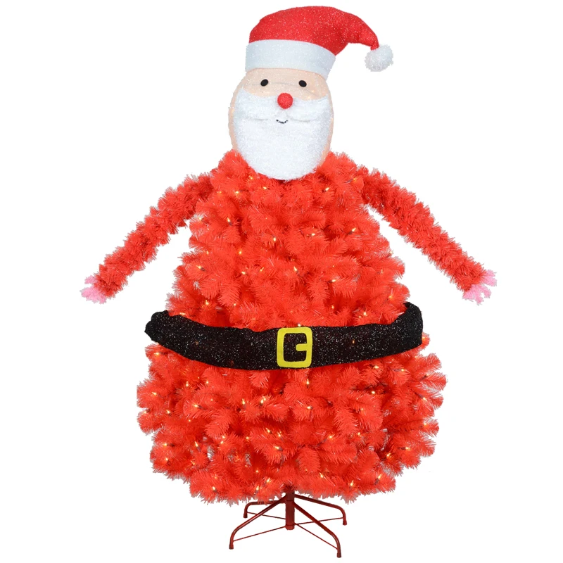 Artificial Rare Red PVC Material Christmas Tree Children Decoration Artificial Santa Claus Christmas Tree Father Christmas