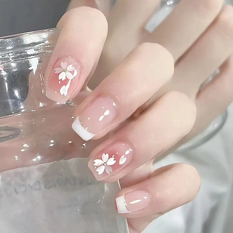 Beauty Half Cover Press on Nails Long Short Coffin Medium Design Pure Color False for Charm