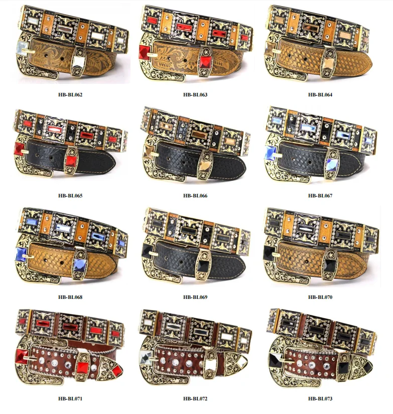 Concho Belt Mens Women Western Cowboy Leather Belt Longhorn Horse Rooster Cowboy Prayer Sheriff Star Decoration