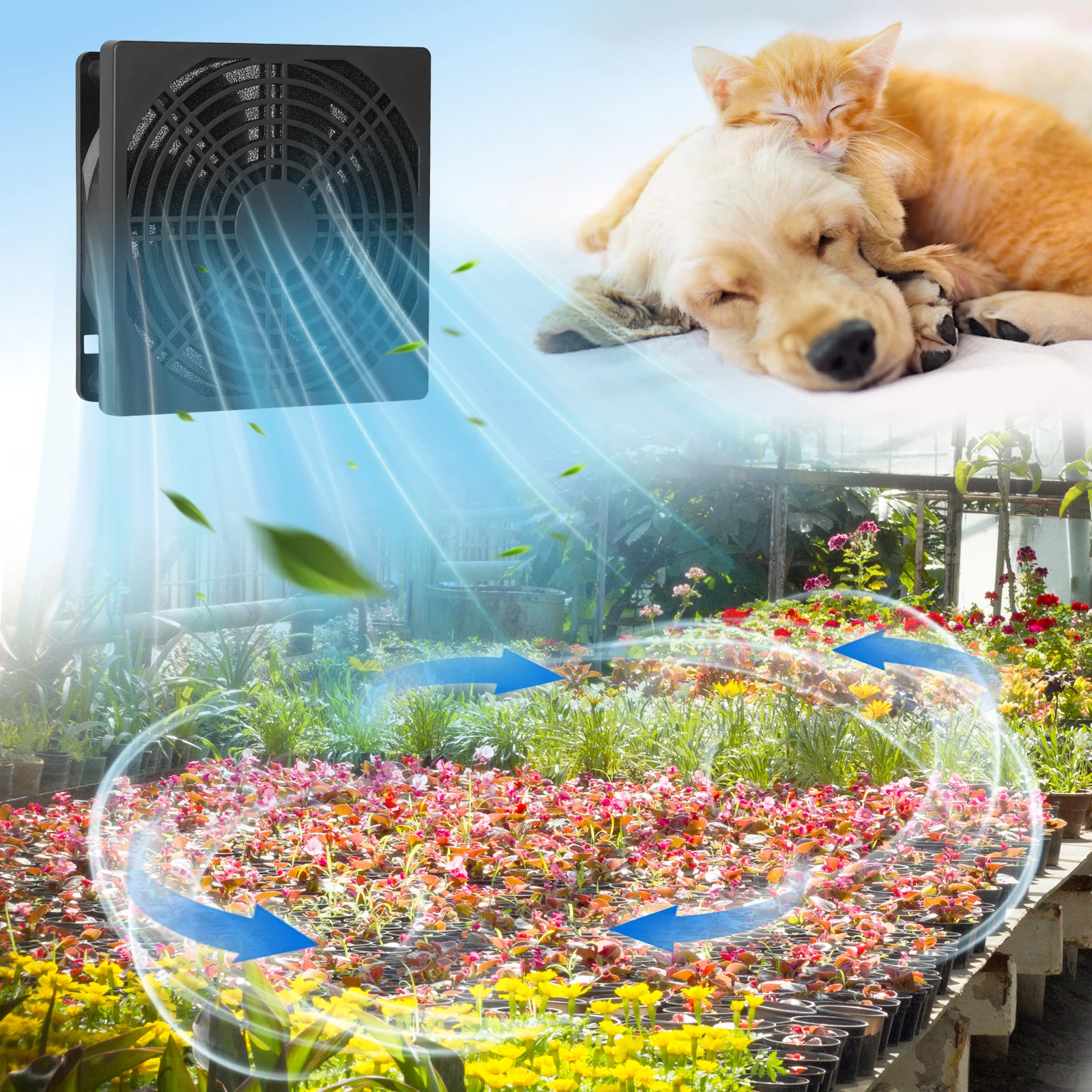 Waterproof Solar Exhaust Fan Greenhouse Ventilation System Cooling Ventilation Exhaust Fan for Poultry Farm