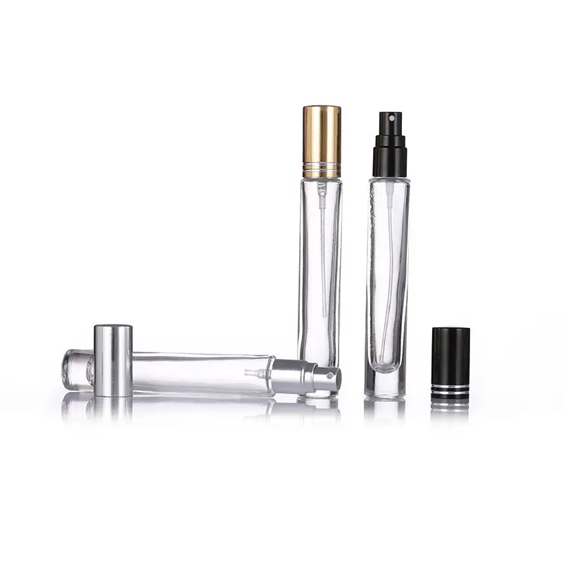 10ml Cylinder Clear Airless Pump Glass Spray Bottle For Cosmetic Packaging Fine Mist Sprayer Glass Perfume Bottle