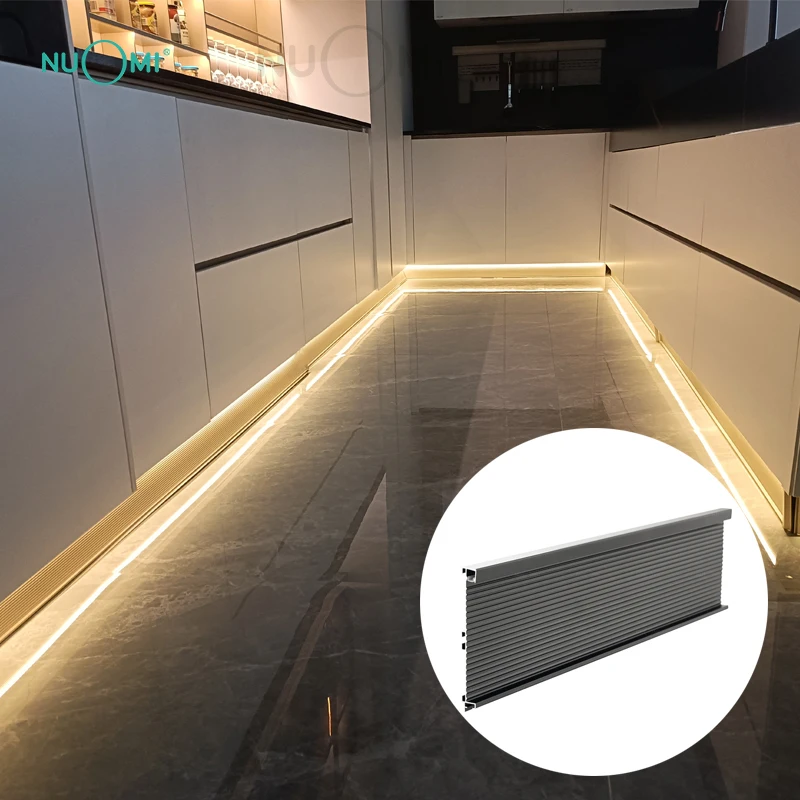 NUOMI light function skirting board Under the cabinet aluminum baseboard with led lighting function light