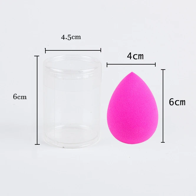 Transparent PVC box gourd water drop shape non latex free makeup sponge blender for cosmetic foundation liquid BB cream