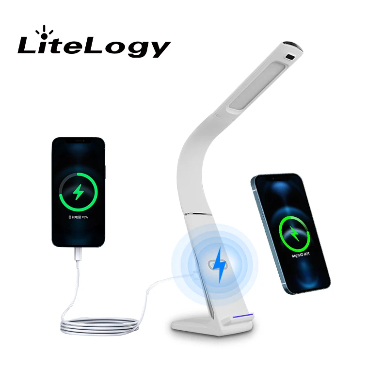 Hot Sale Home Office Stepless Dimming Usb Wireless Charger Led Living Room Desk Bedside Simple Modern Table Lamp For Study Desk