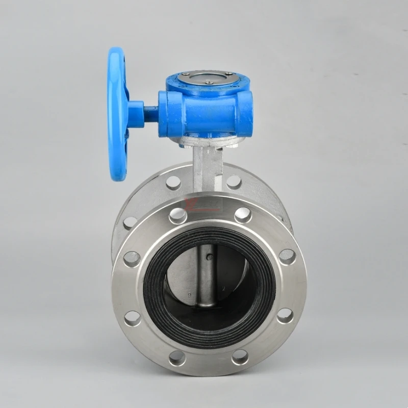 ANSI 150LB Stainless Steel 304 316 JIS 10K Pn16 WCB Worm Gear Center Manual Soft Seal Flanged Butterfly Valve