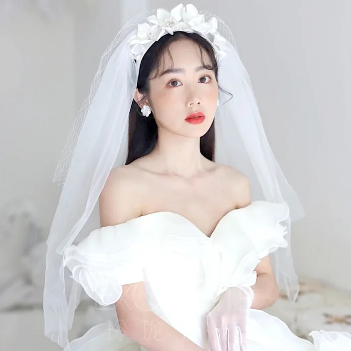 Bh2569 Trend flower headband veil Bridal floral headpiece Accessories wedding headband veils