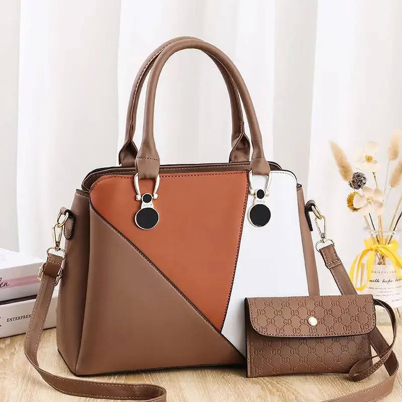 New design fashion classic wholesale hot sale big capacity ladies pu leather shoulder bags set women tote handbags purses