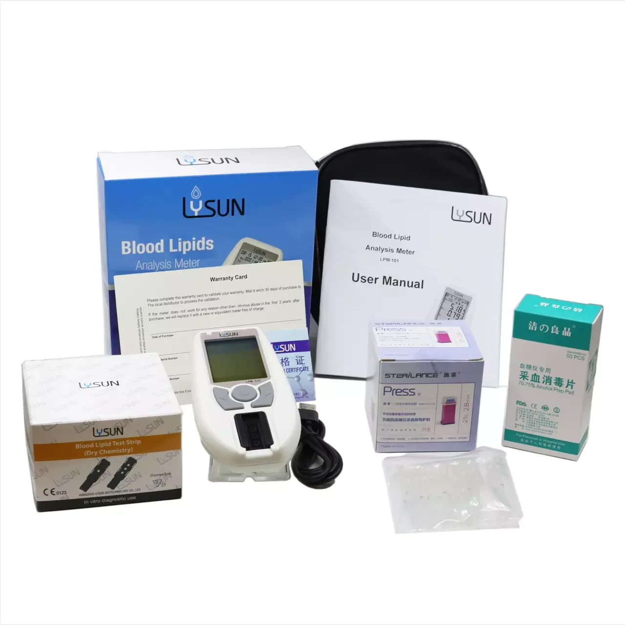 CE/ISO 4 in 1 POCT dry chemistry Lipid analyzer cholesterol meter