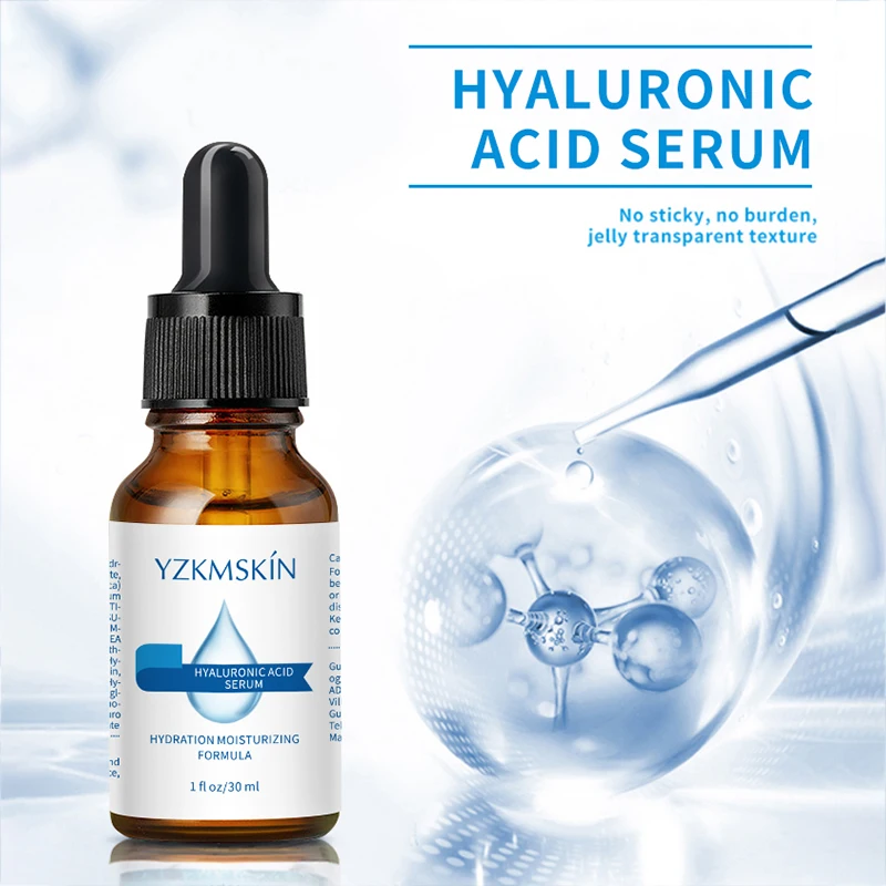 Custom Best Skin Care Face Nourishing Moisturizer Hydrating Anti Age Anti Wrinkle Brightening Pure Hyaluronic Acid Serum