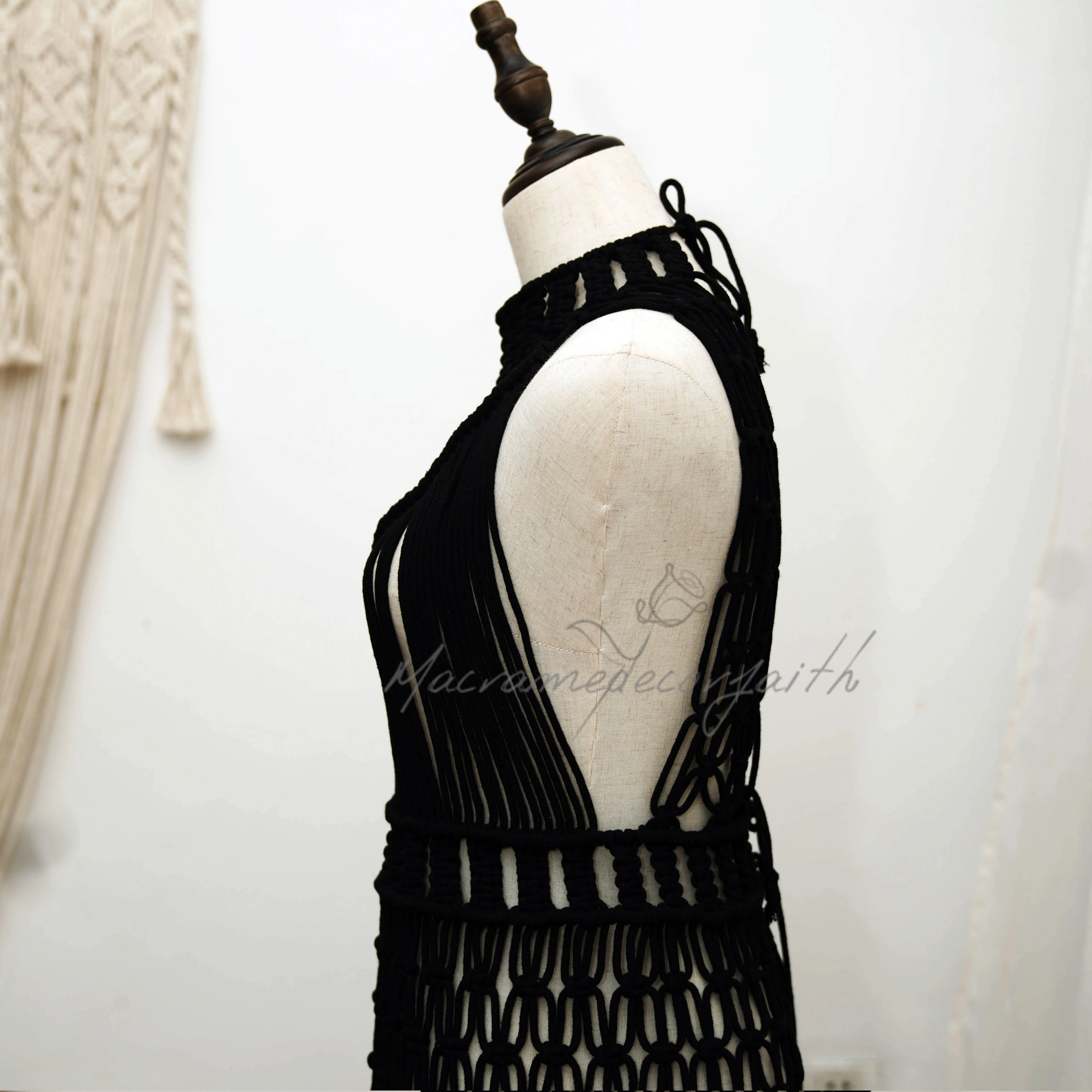 Festival Outfit Clothes Vintage Party Dress Handmade Beach Clotching Macrame Clothes Dresses