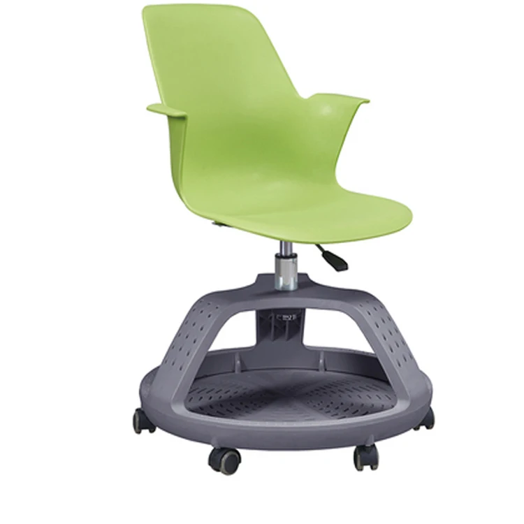 meeting plastic training chair with writing board classroom student chair with wheels school office furniture