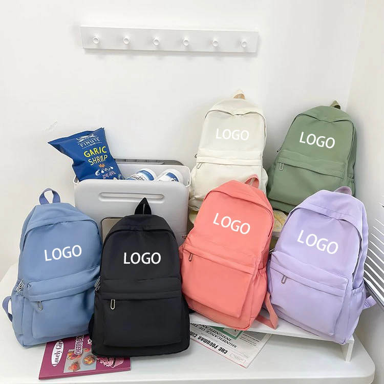 Custom Brand Logo Multi Pockets College Students Bookbag Schoolbag Casual College College Backpack Casual Daypack