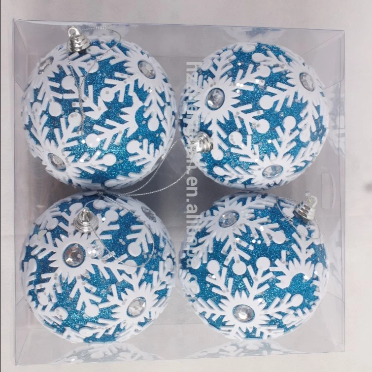 Ornament Glitter Ball for Home and Party Decor round PVC Foam Christmas Tree UV Printed for Crafts Packed in Box