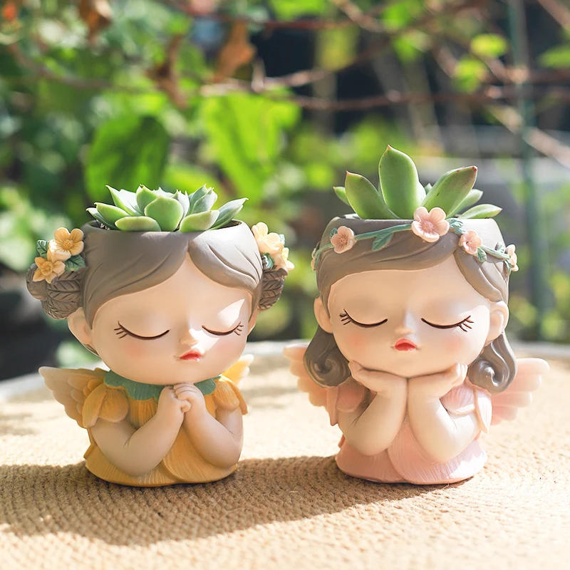 Roogo Cute Elf Succulent Small Planter Creative Home Decoration Succulent Planter