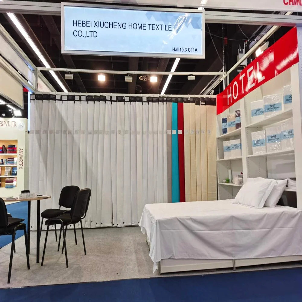 Manufacture of 50 polyester 50 cotton percale white hotel and resorts bedding fabric