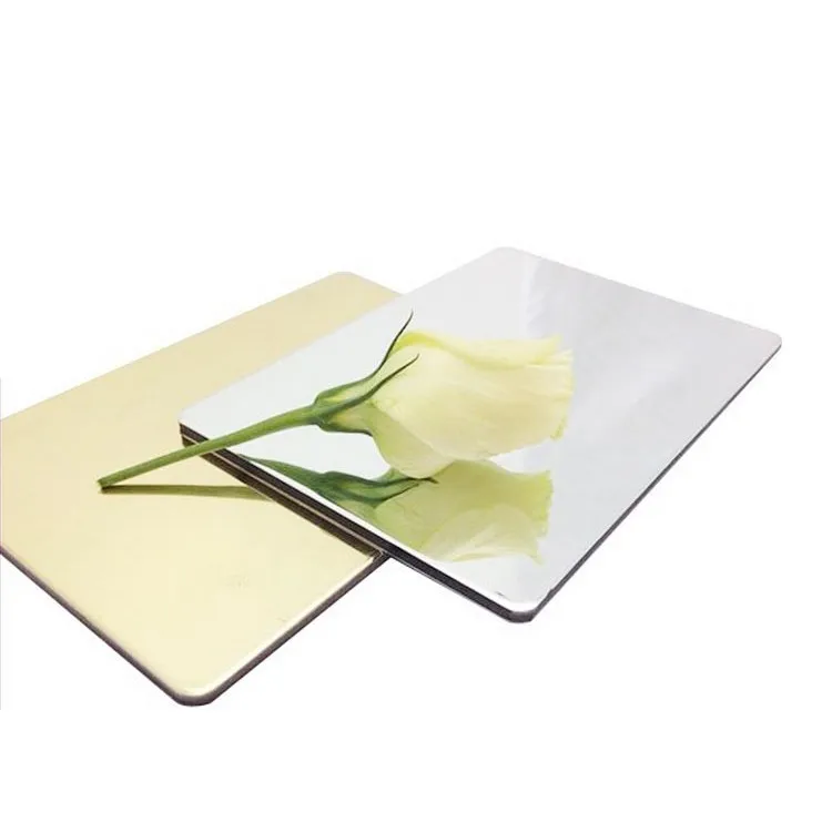 Silver Gold color Mirror Aluminum Composite Panels for Building Exterior Wall Cladding
