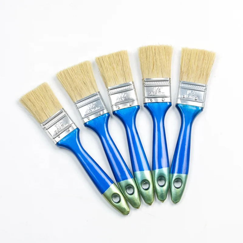 BIYU Professional Flat Paint Brush High Appearance Blue Handle Green Tail