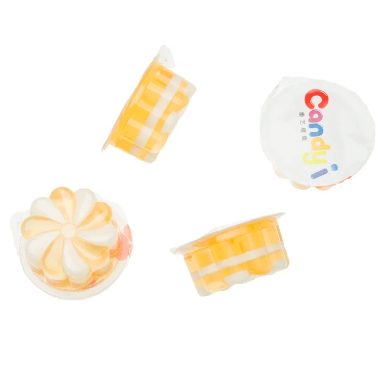 orange flavor fruit flower shape jelly