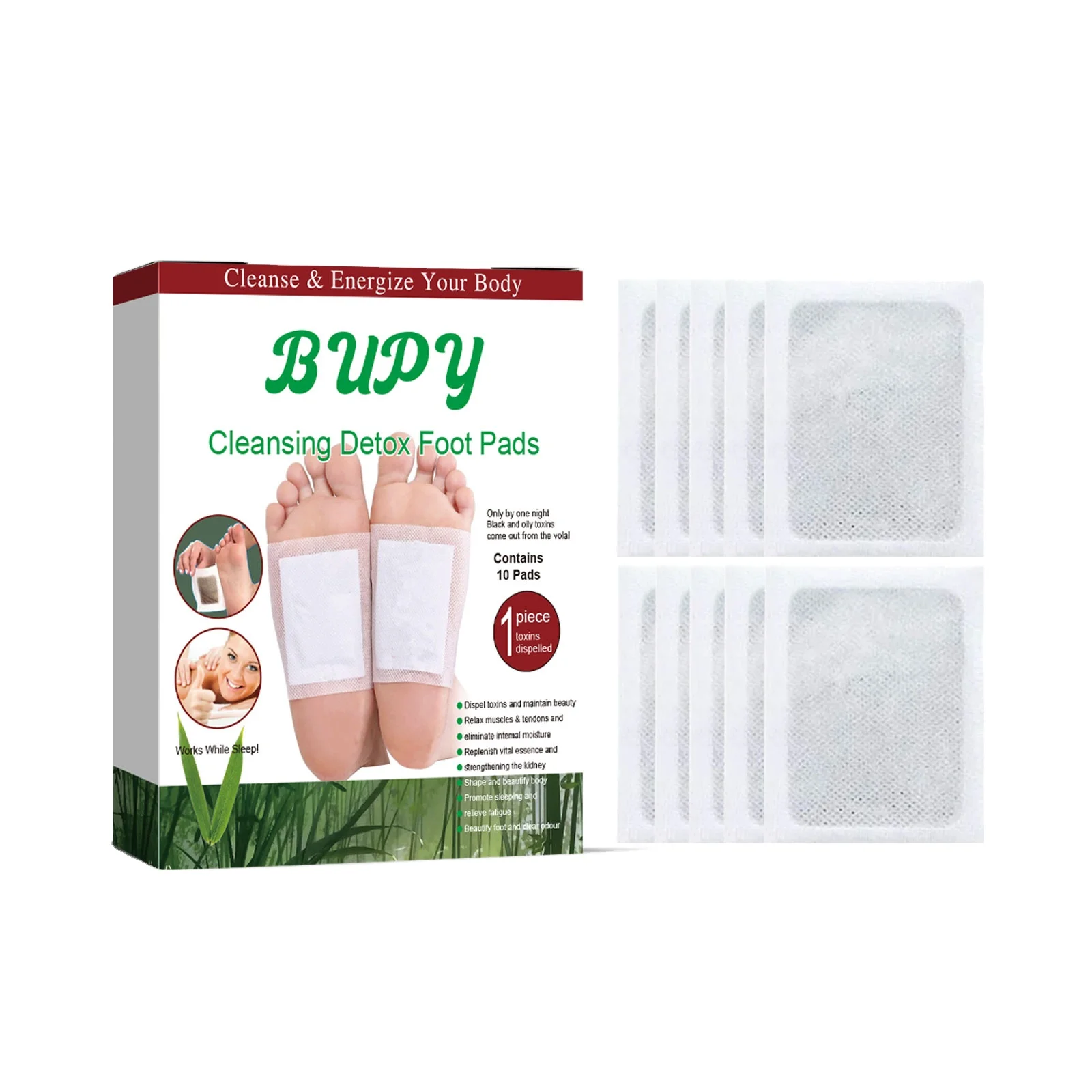 Hot Selling Custom Logo Body Feet Relieving Pain Stress Toxin Detox Pads Foot Patch Packing 100% Natural Foot Care Products