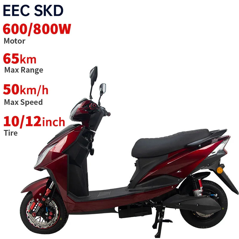 EEC CKD 10/12inch 600/800watt  40-50km/h speed 45-65km range factory direct cheap electric motorcycle for adults