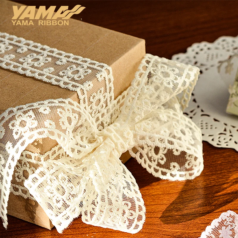 YAMA 38MM Lace Embroidered Ribbon for Gift Wrapping Flower Packaging Crafts Decoration Wedding Trimming Ribbon Lace Trim