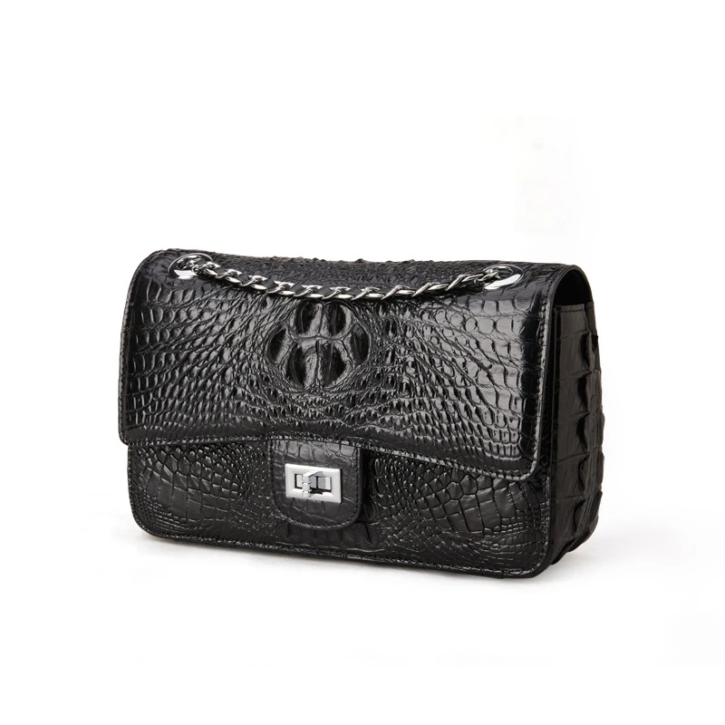 Luxury Designer Classic Modern Women Luxury Genuine Crocodile Leather Crossbody Shoulder Flap Bags Handbag Famous Brand Purse