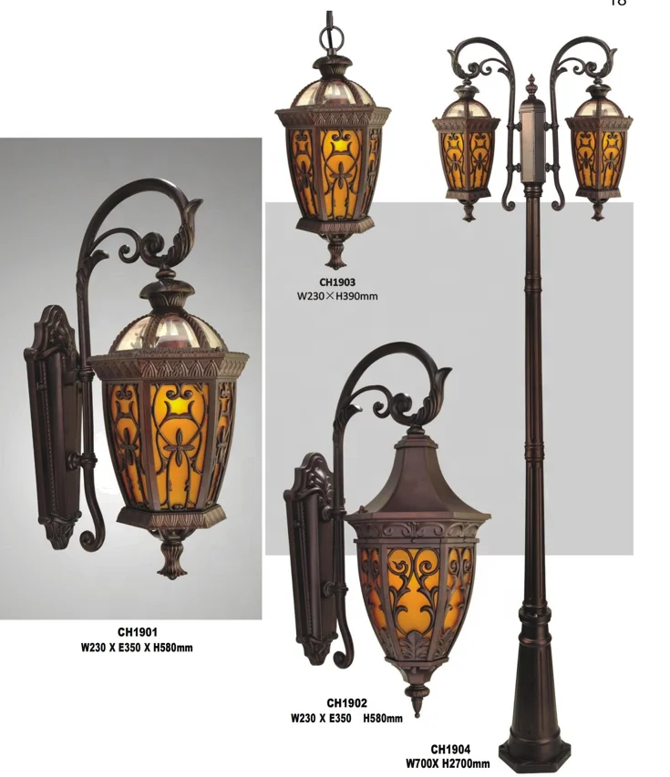 European style large outdoor garden lamp waterproof IP54 outdoor street lamp for landscape lighting of parks and villas