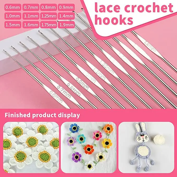 127 Piece Crochet Kit with Crochet Hooks Yarn Set -Beginner Crochet Complete Tools DIY Hand Knitting Sewing Kit