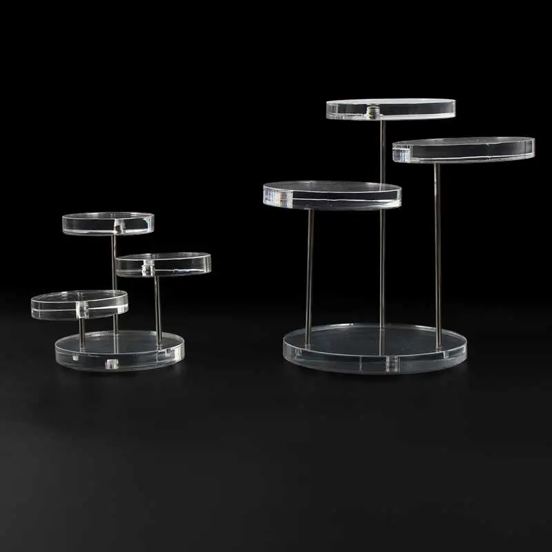 
3 Tier Acrylic Rotatable Jewelry Display Stands Rings Earrings Clear 
