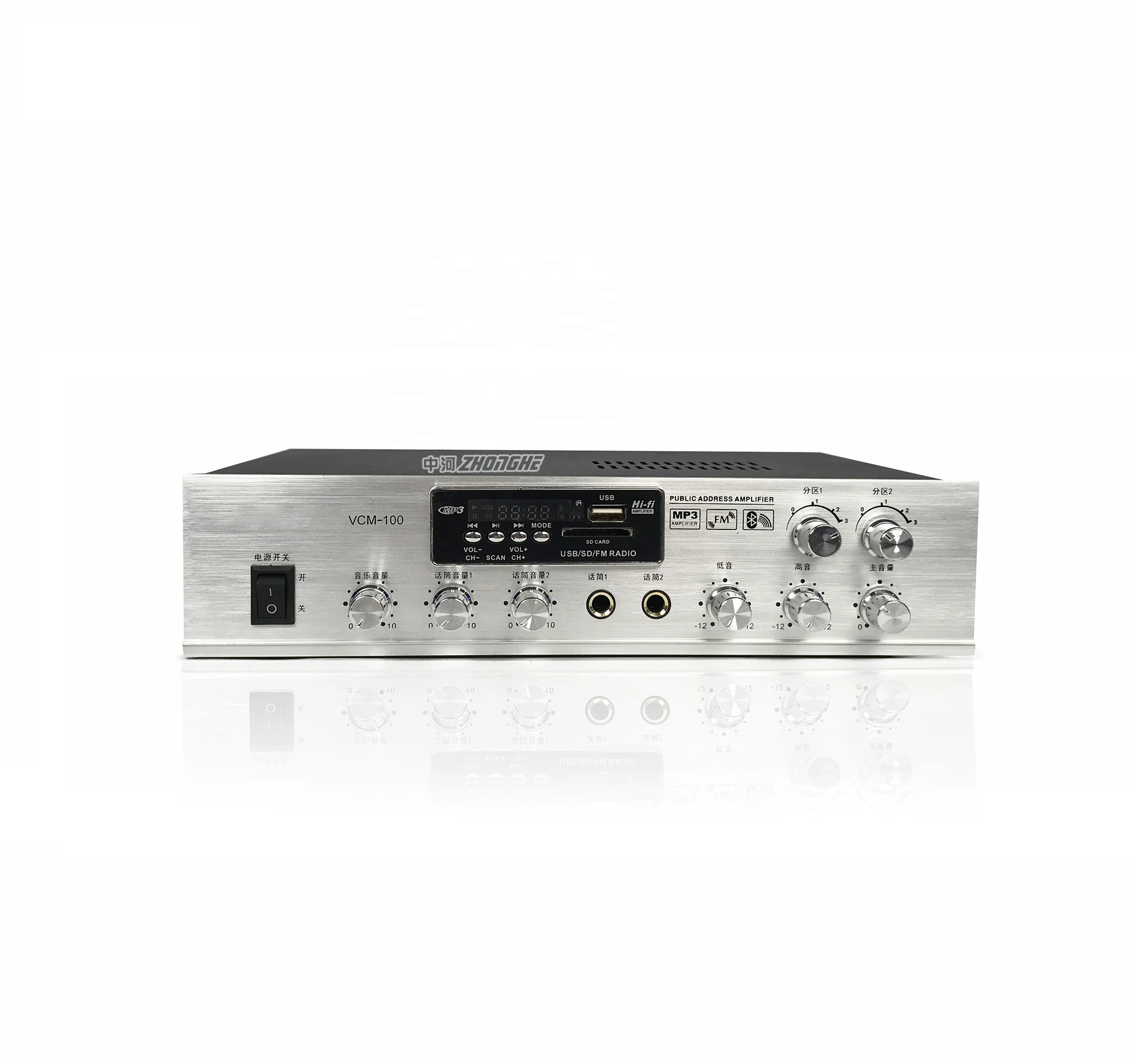 USB-80A class ab integrated amplifier audio 50w pa amplifiers 100v 1.5U desktop mix amplifier