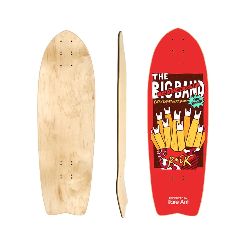 Maple teenage adult beginners universal brush street fishtail land surfing skateboard deck