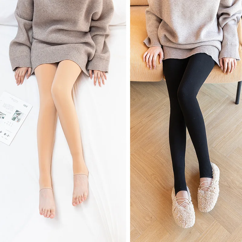 Light-leg thickened warm all-in-one pants plus fat women young girls cotton pants pantyhose