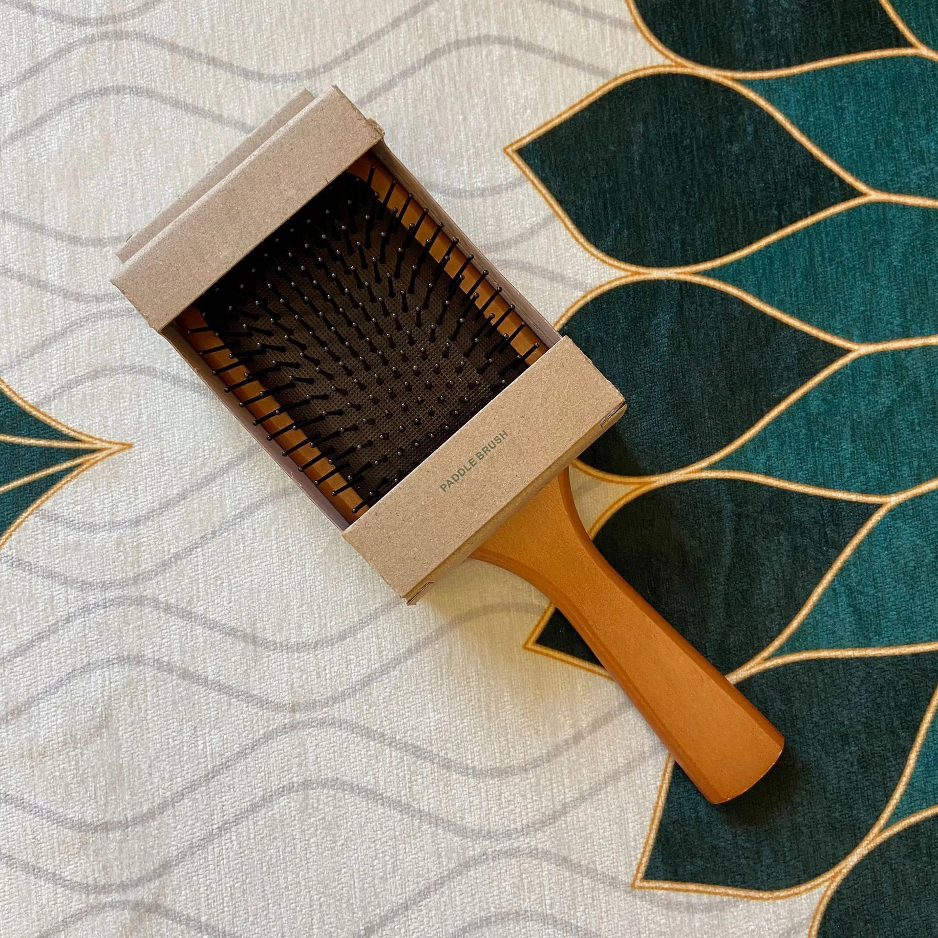 SAIYII Customized Logo Professional Wood Paddle Hair Brush Comb Wooden Hair Brushes For Extension