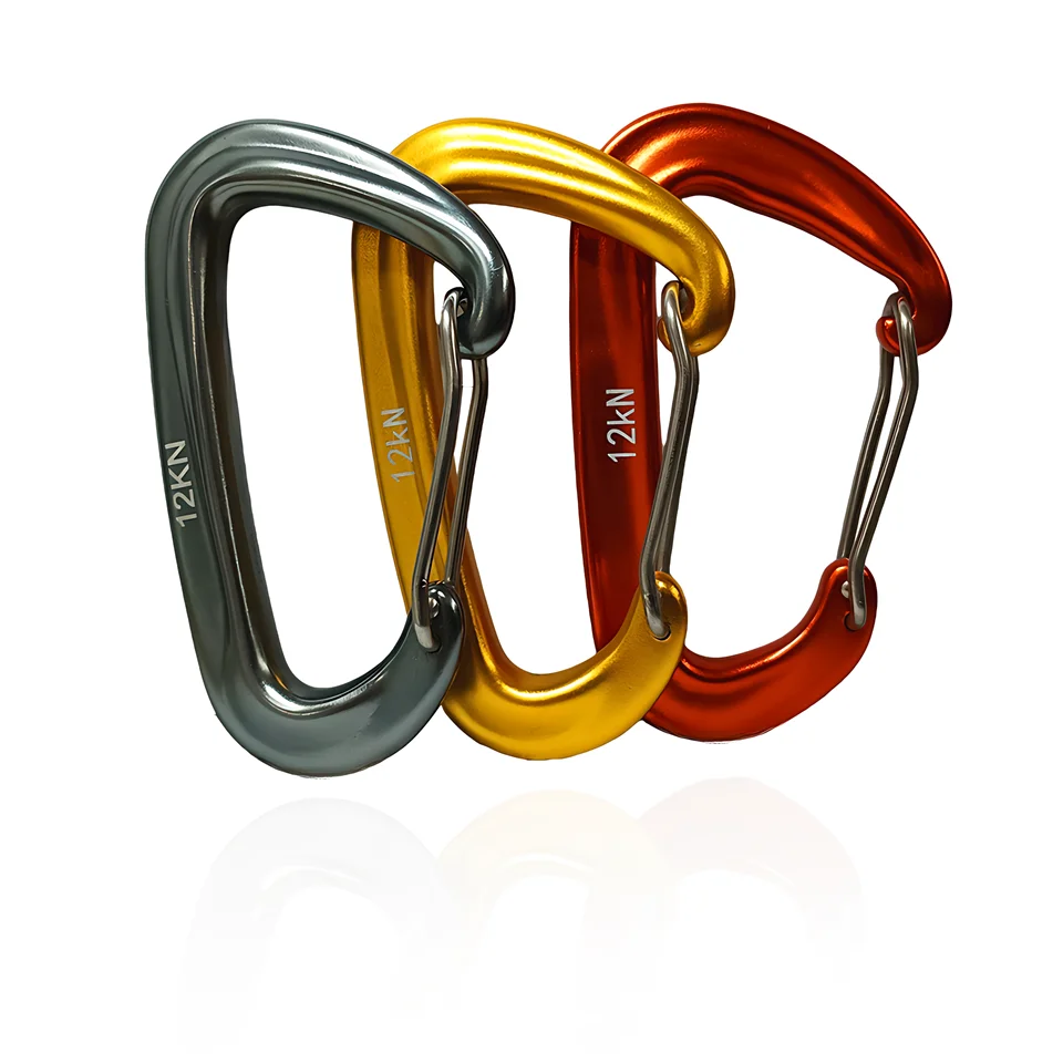 Wholesale flat D-Ring accept engraved laser printing silk custom logo aluminum metal steel keychain hook karabiner carabiner