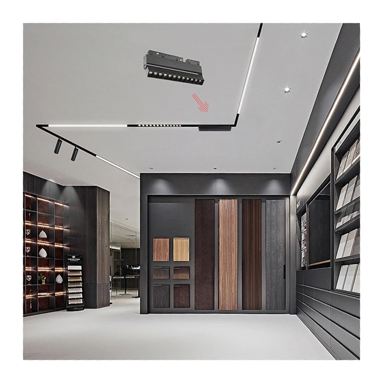 Magnetic track light 48V surface mounted concealed grille light embedded household living room track spotlight