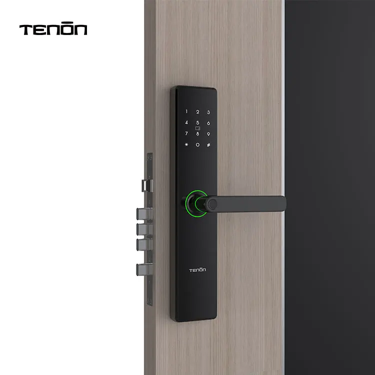 Security Electronic Smart Password Code Keyless Digital Lock Biometric Fingerprint Smart Lock Door With Handle