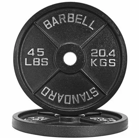Cast Iron Barbell Weight Plate Grey Hammer tone Painting or Black Powdered Weight Plates