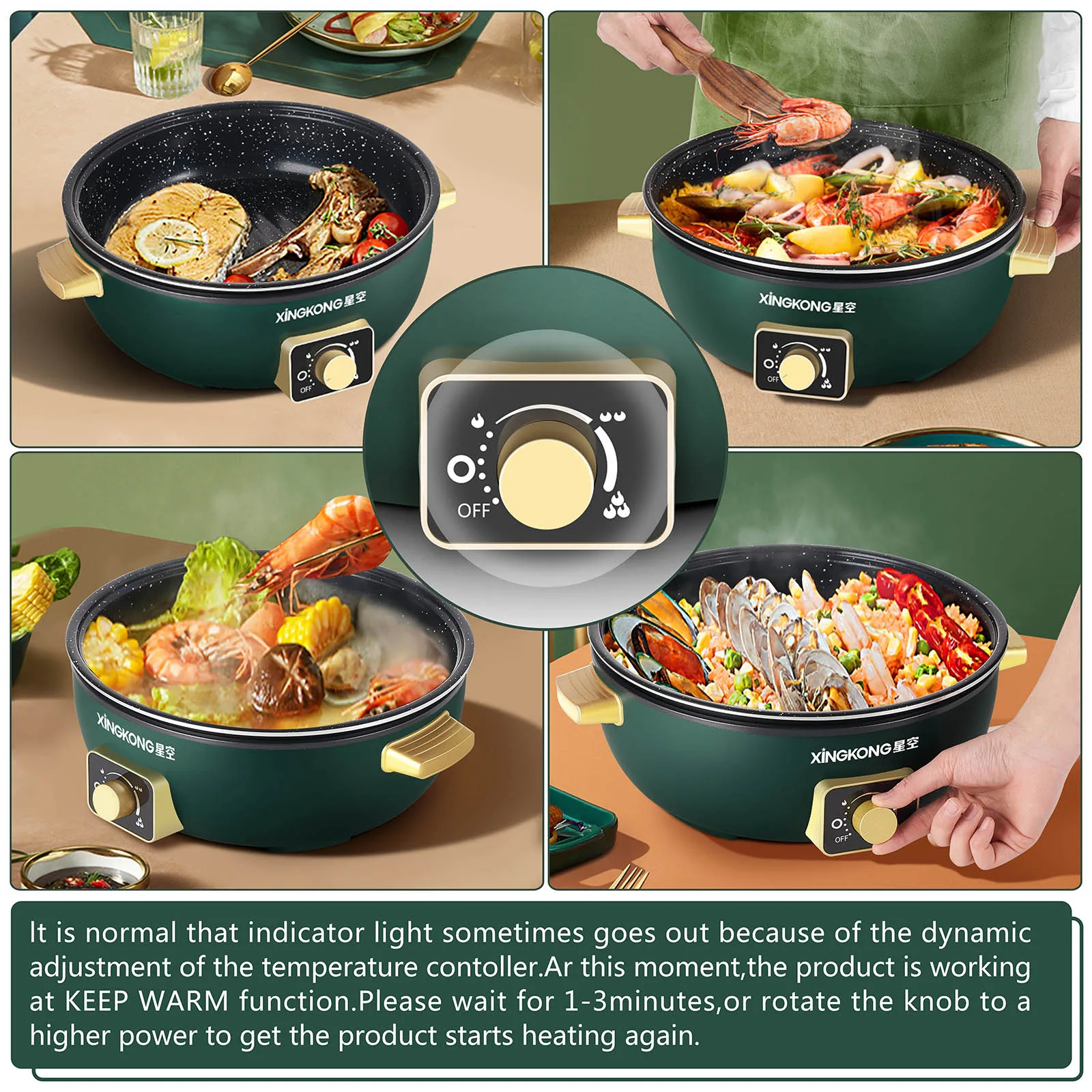  wholesale 6L aluminum alloy electric skilletn fried small hot pot cooking electr
